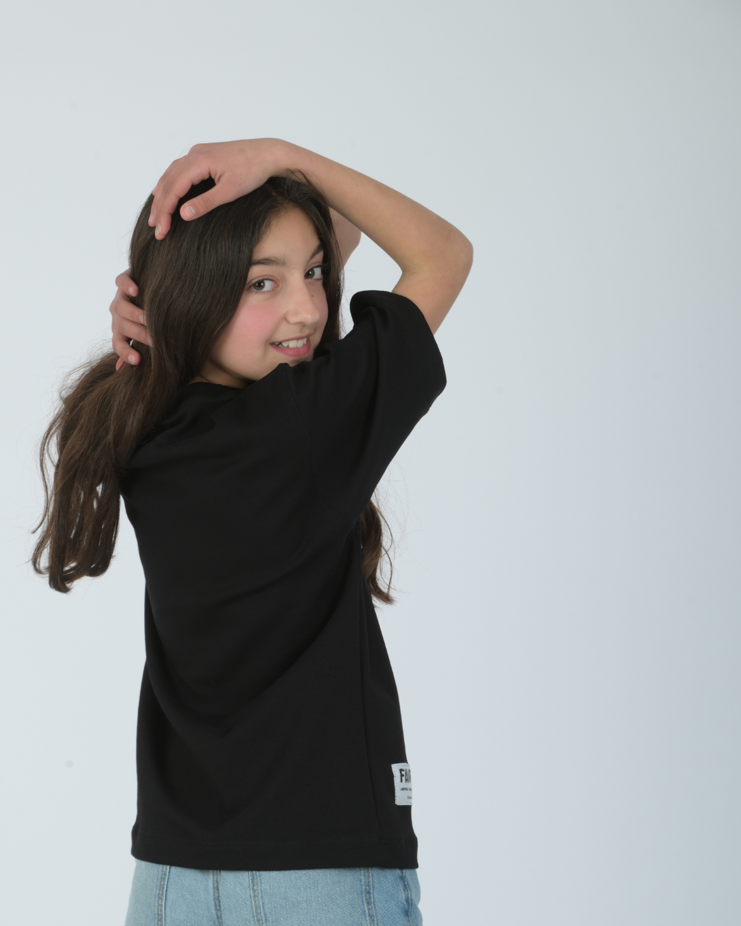 Deep Black Crew Tee - Kids Unisex