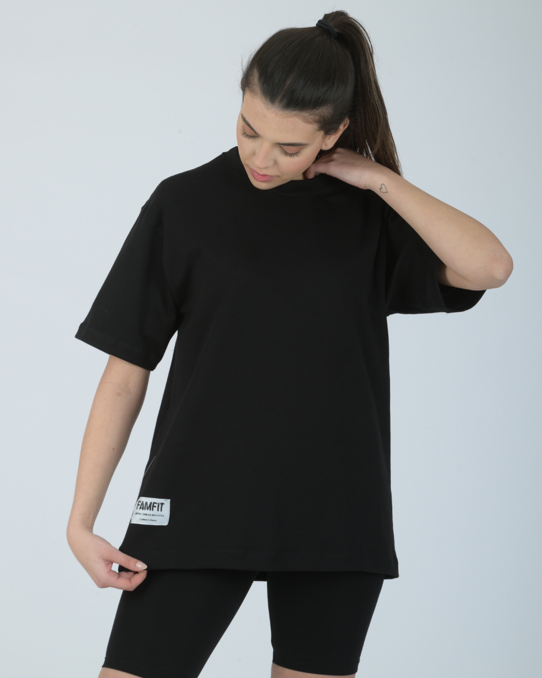 Deep Black Crew Tee - Women